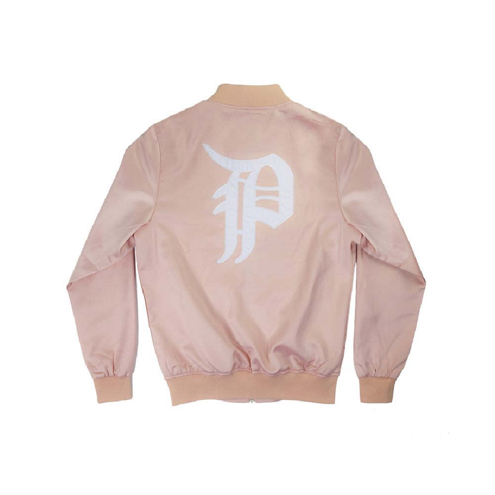 P Logo Satin Salmon Bomber