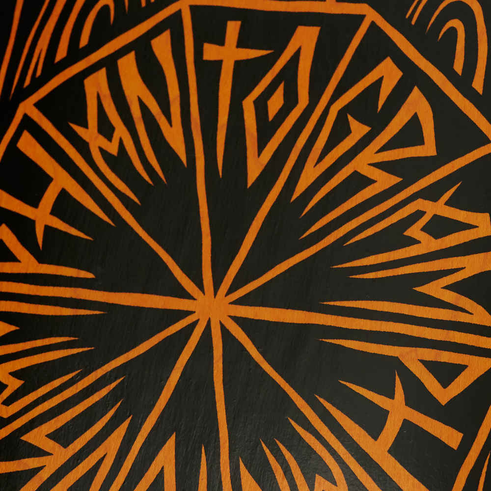 Orange Totem Skate Deck