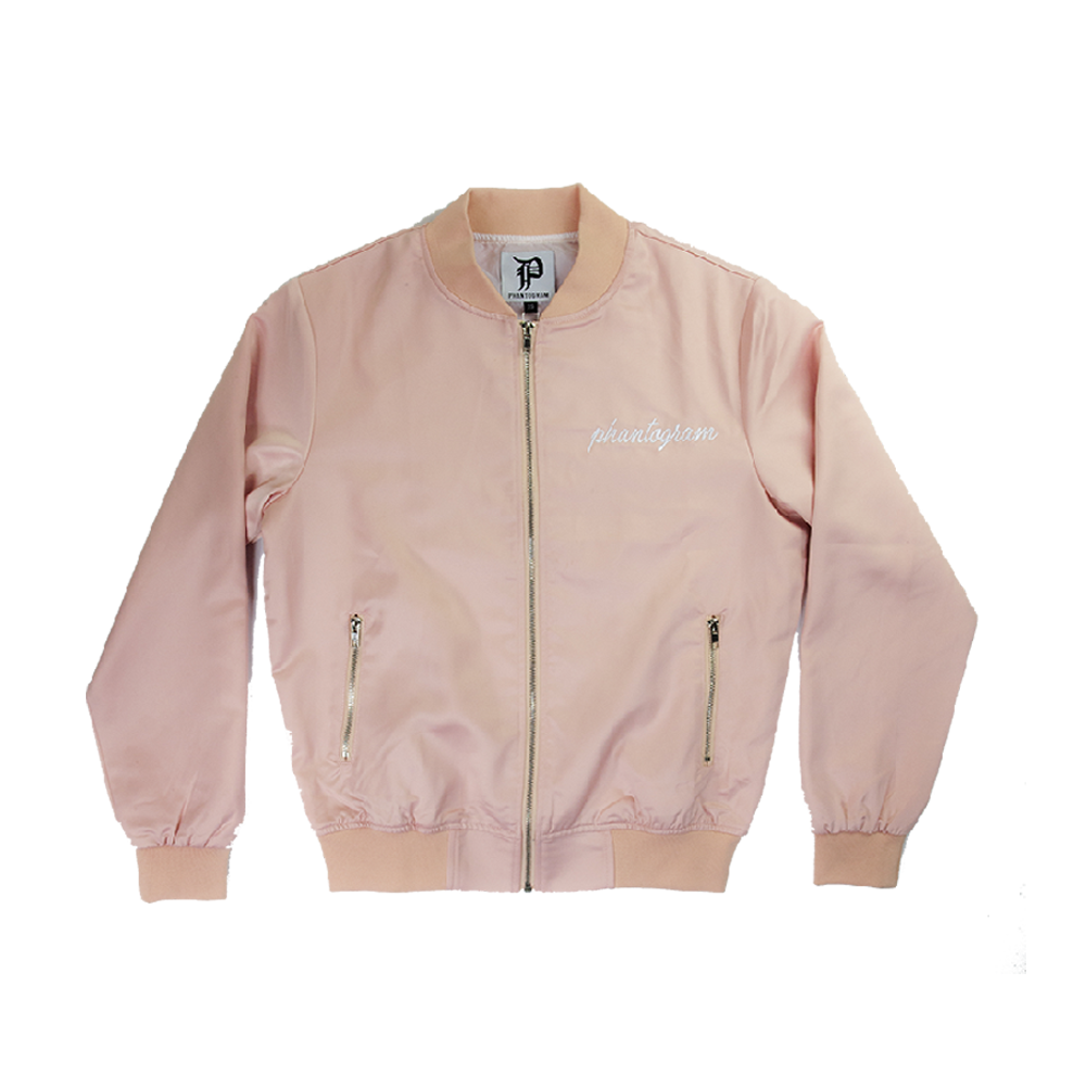 P Logo Satin Salmon Bomber